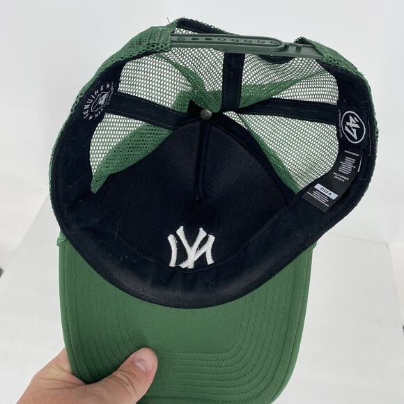 '47 Brand New York Yankees Green Trucker Hat Mesh Back Snap Back - Picture 8 of 8